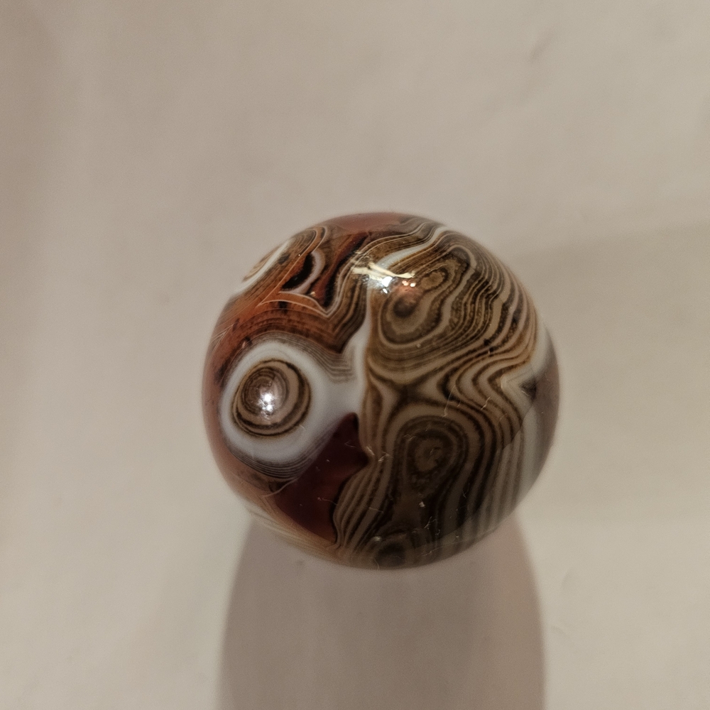 Brown and White Swirled Sphere